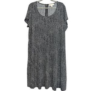 Michael Kors EUC Black White Pattern Short Sleeve Dress Womens Plus Size 3X